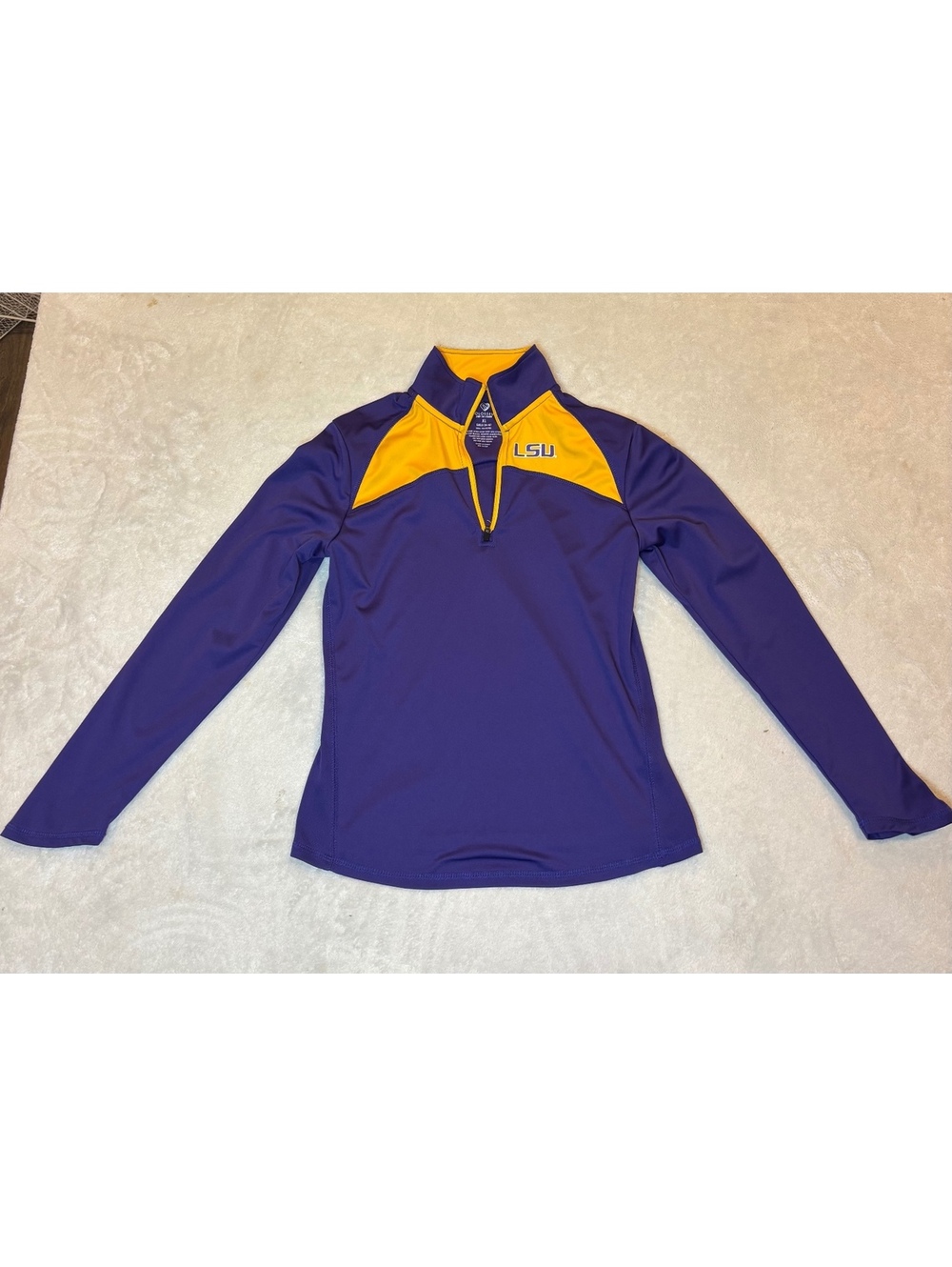 LSU Tigers Girls Purple Gold 1/4 Zip Pullover Youth XL 14-16 Colosseum